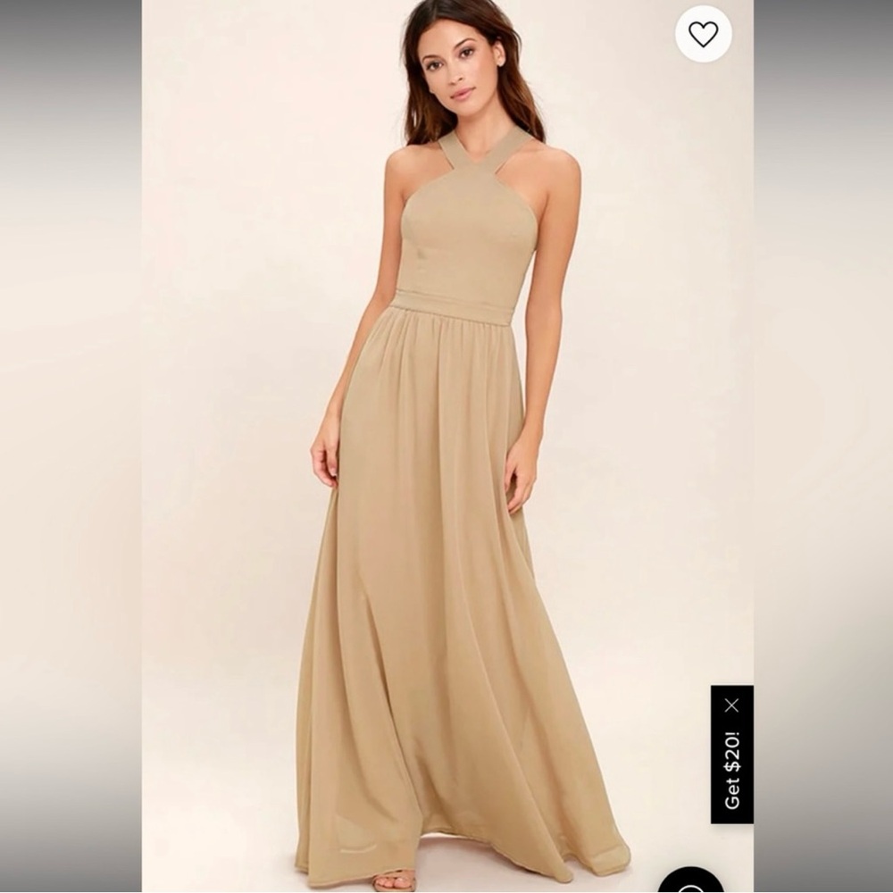 Lulus Air of Romance Nude Formal Dress